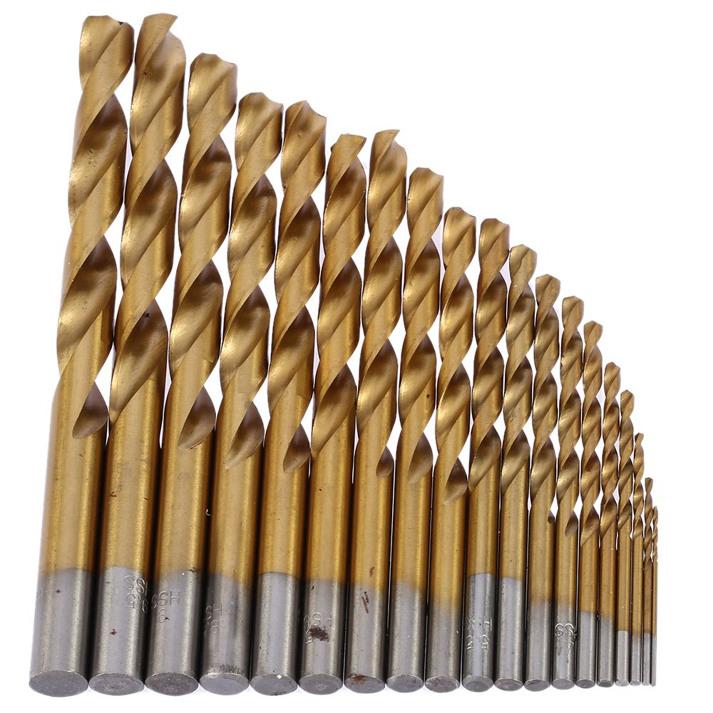 19pcs/set 1-10mm ferramentas High Speed Steel Twist Drill Bits Set HSS perforator High Quality Twist Drill Tools Metric System