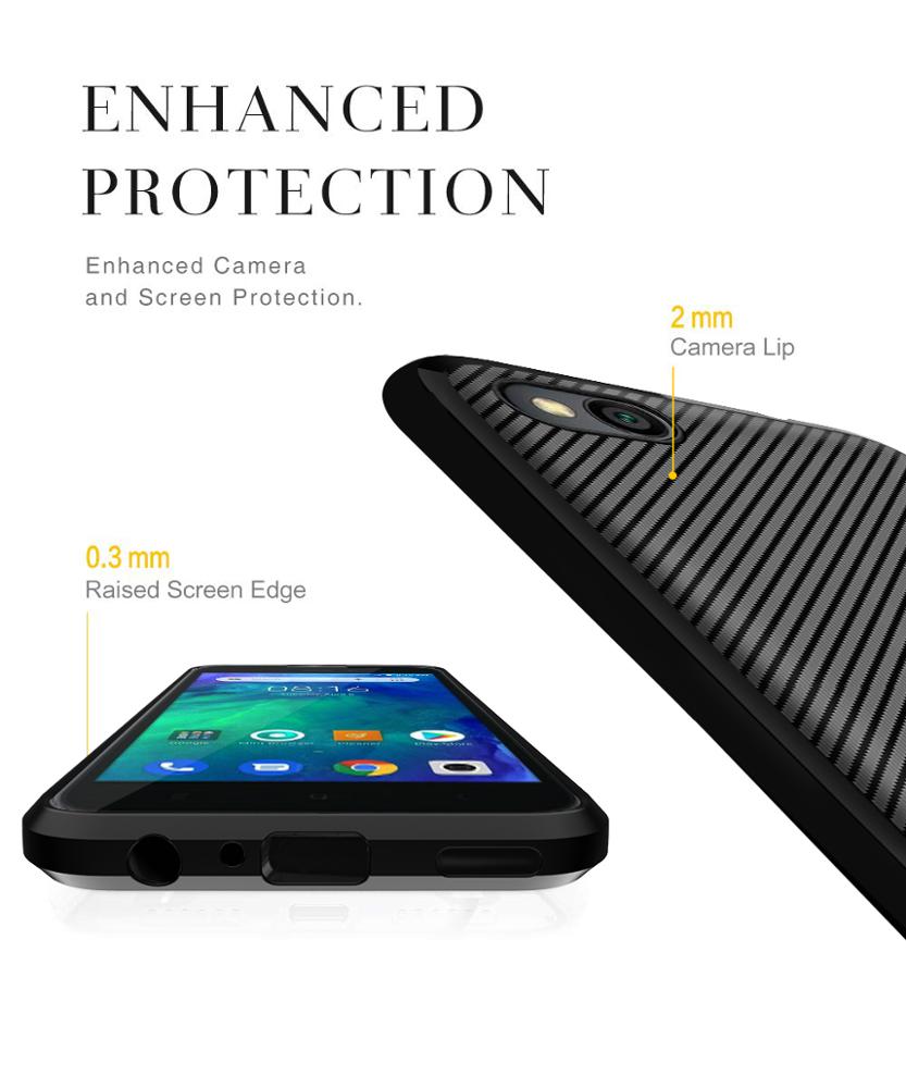 Carbon Fiber Silicon Back Cover For Redmi Go Phone Case