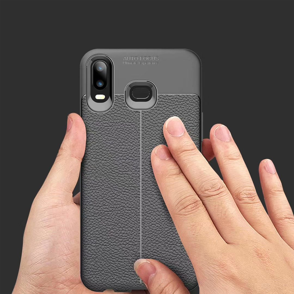 Hot Sell Litchi pattern Soft Tpu case for Samsung galaxy A6S