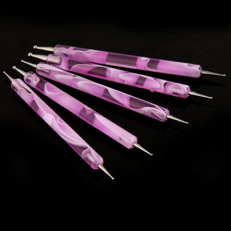 5 Pcs Nail Art Painting Draw Brush Dotting Pen Tools Decoration for UV Gel DIY