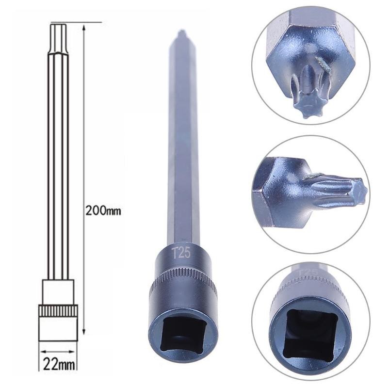 1/2 Socket Bits Adapter 200mm Hex Drill Nut Driver Power Connecting Rod Head Extension Drill Bits for Scredriver