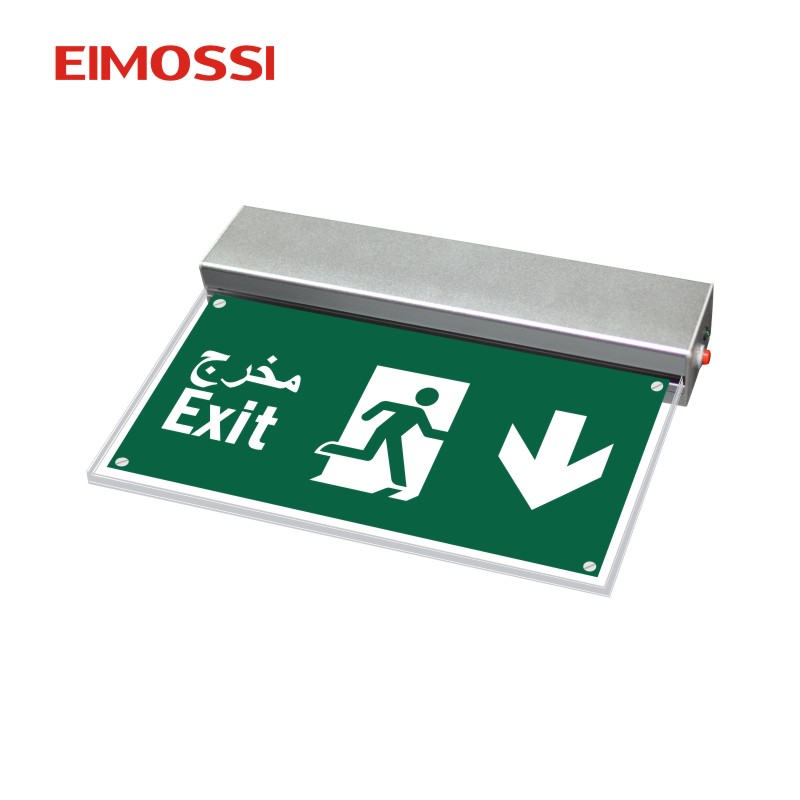 Ceiling double faces led emergency exit light running man sign Battery backup