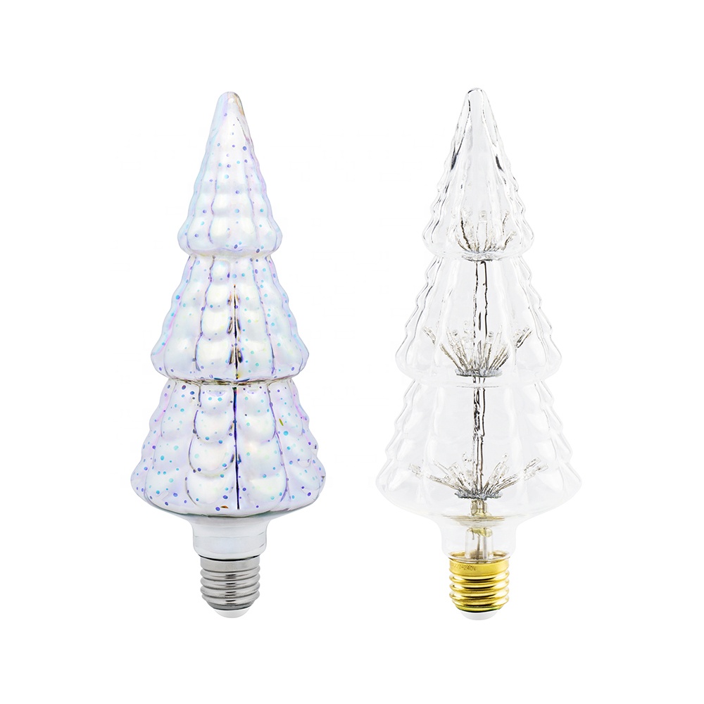 Christmas Decoration Holiday  E27 85-265V 3D Glass LED Fireworks Light Bulb For Home Lighting