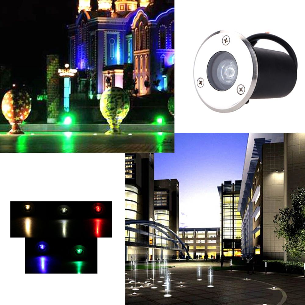 2016 New IP67 Waterproof 1W AC 85-265V LED Outdoor Ground Garden Path Floor Underground Buried Yard Lamp Spot Landscape Light