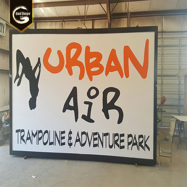 Large size frame out door freestanding Cabinet sign display metal base lightbox metal advertising led light box