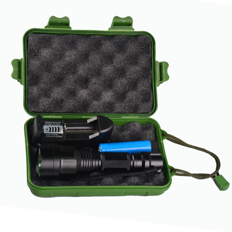 Water Resistant 3 modes C8 xpe 18650 Battery tactical flashlight 300 lumen