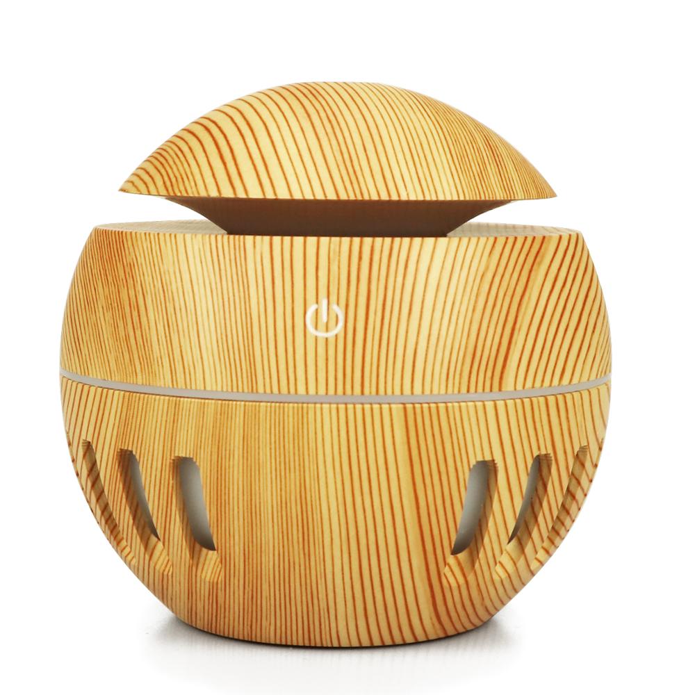 Amazon 2019 Hot Special Design USB Home Aroma Diffuser, Portable Mini Wooden Grain Hallowed Out Humidifier with Auto Shut Off