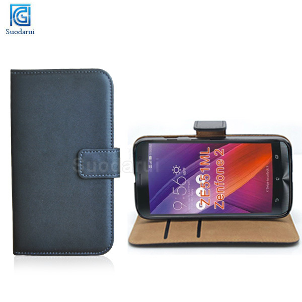 ID slot stand cover For Asus Zenfone 2 ZE551ML Book stand wallet leather case