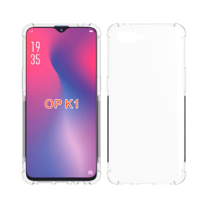 Transparent Shockproof soft TPU case For OPPO K1 Clear cover