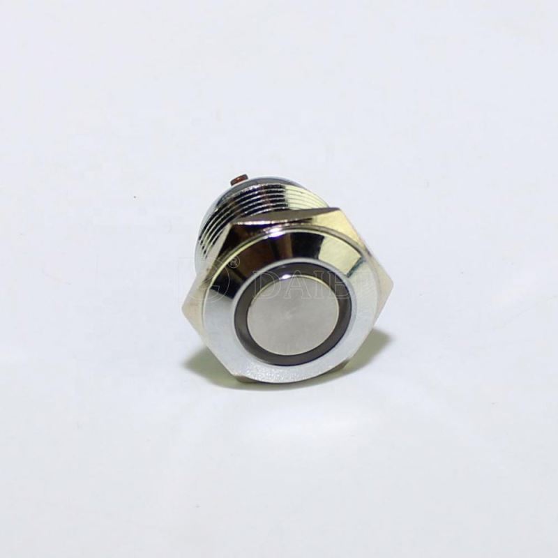 16mm Ring Lighted Waterproof Motorcycle 4 Pin Push Button Tact Switch