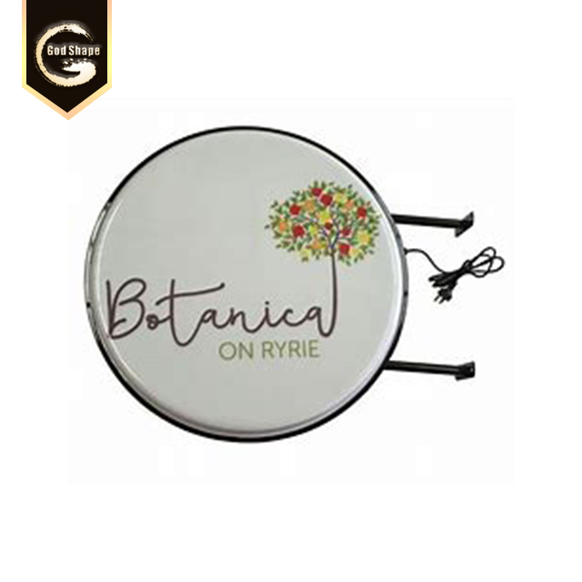 Advertising Bar Beer Food Cinema Acrylic Street Wall Mounted  Double Sided Round Light Boxes Led Light Box Sign