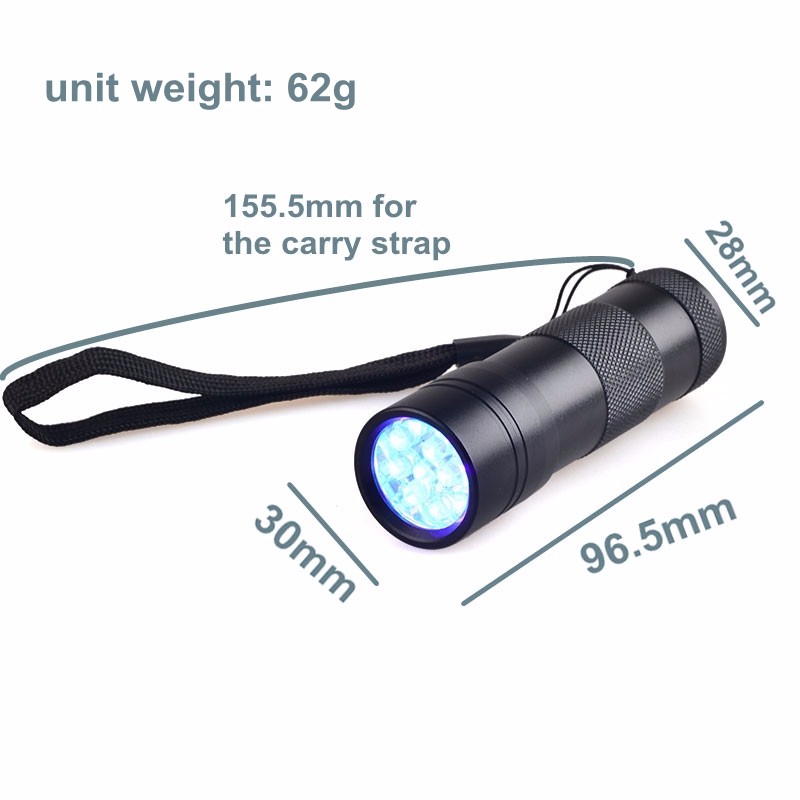 UV Flashlight 390nm Black light 12 led UV Torch