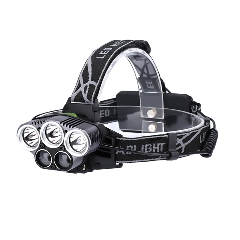 1000 lumens 5LED High-power Rechargeable  Mro USB  Led Aluminum Alloy Waterproof Headlamp