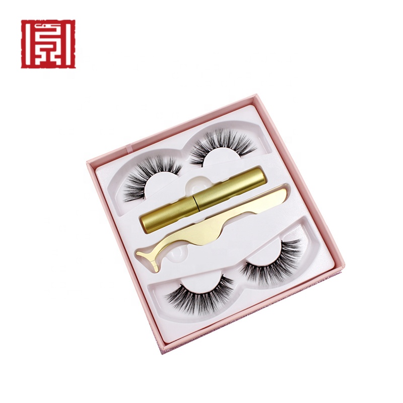 Custom Individual Real Clear Band 5D Mink Eyelashes Magnetic