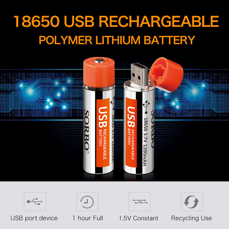 New 2017 Products Portable 18650 USB Rechargeable Battery Li-ion Batteries