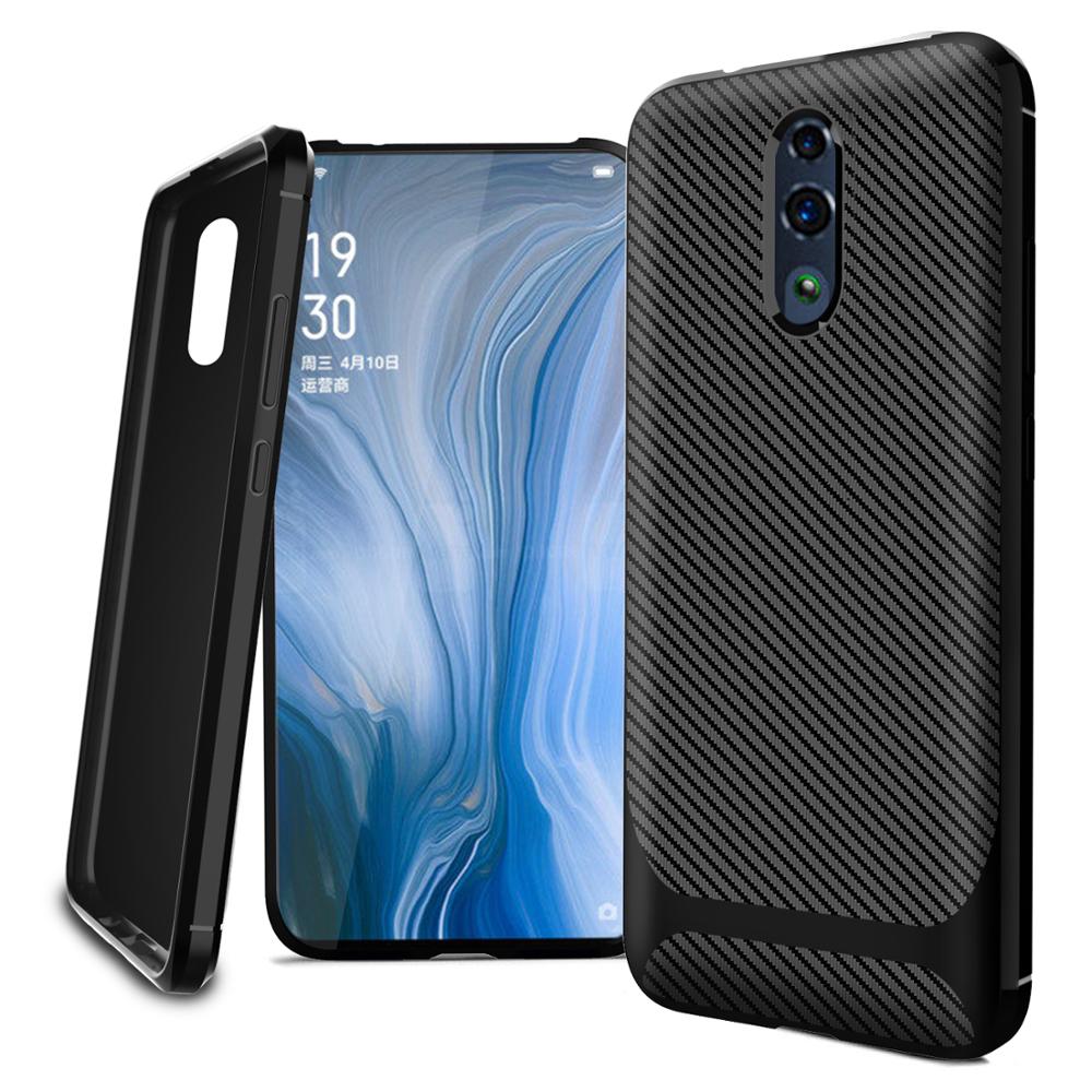 2019 New arrival Silicone carbon fiber phone case for OPPO Reno back cover