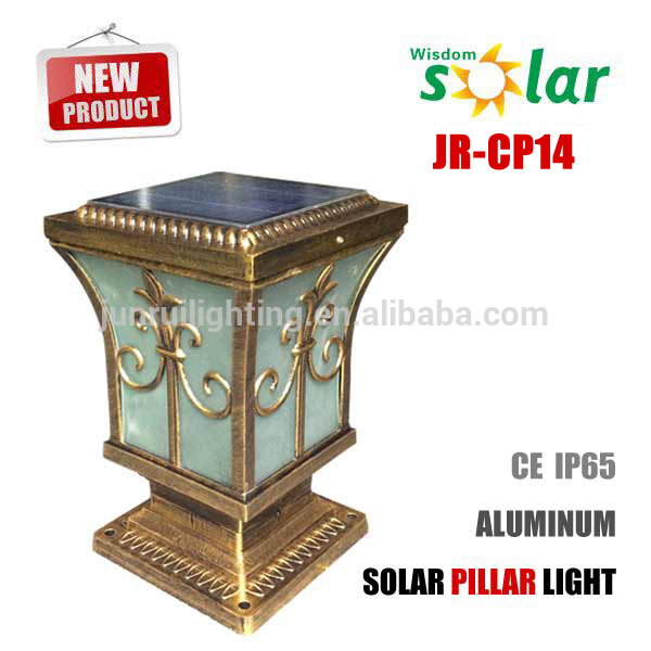 Garden Decoration High-Grade Outdoor Solar Pillar Lamp Led Pillar Light Copper European Classical Pillar Lamp