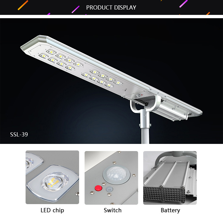 High power new design solar 9000 lumen integrated all in one street light