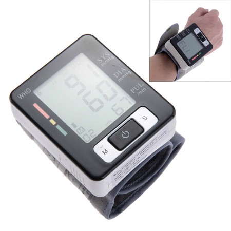 Digital LCD Display Wrist Pulse Rate Blood Pressure Monitor Meter Measurement