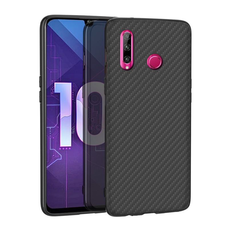 Matte Finish Carbon Fiber Textured Light Thin Shock Absorbing Bumper Skin hard case for Huawei honor 10i