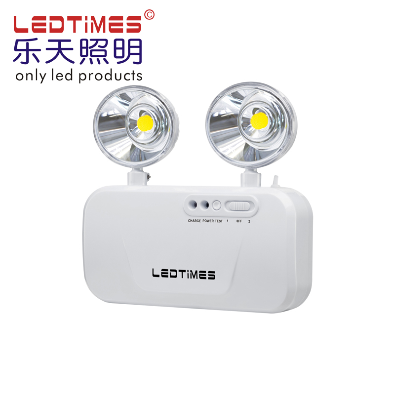 Peru Chile Argentina Brazil sell 2200LM COB LED Twin heads Rechargeable Fire Emergency Light with test button