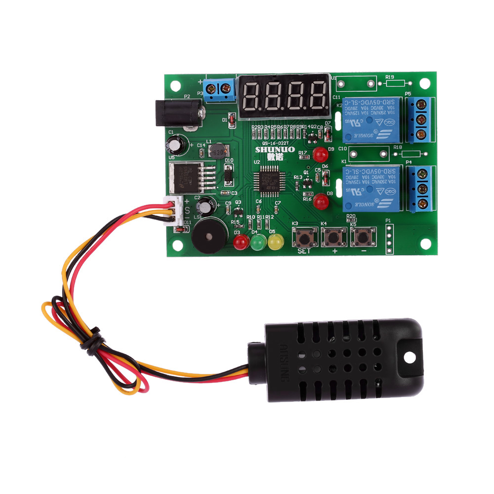 Digital Temperature Humidity Controller control Module Intelligent thermal regulator Relay with LED Indicator Alarm Function