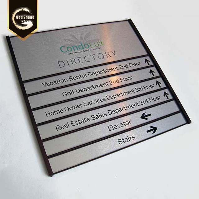 Curved Extruded Wall Wayfinding Directional Sign Building Floor Index Sign