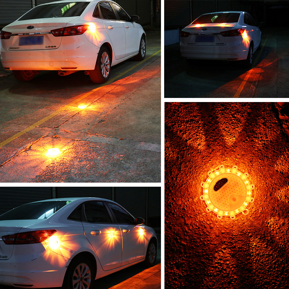 Best road flares Battery Operated magnetic led flash warning light, 9 modes strobe warning light led