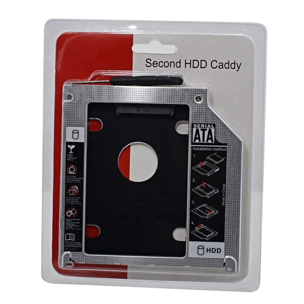 Aluminum Optibay 2nd HDD Caddy 9.5mm SATA 3.0 SSD CD DVD Case Enclosure caddy for Macbook Pro 13 15 17 SuperDrive