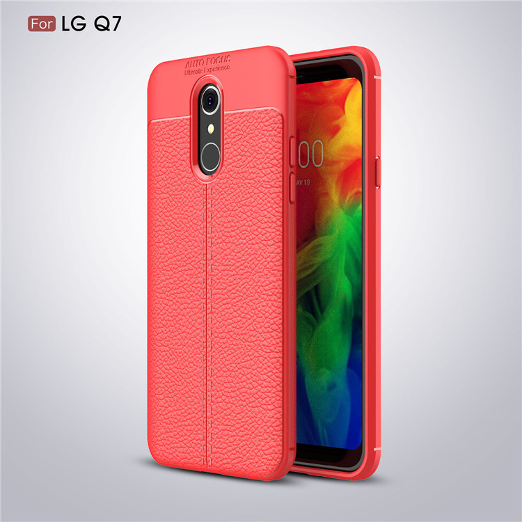 Hot Sell Litchi pattern Soft Tpu case for LG Q7 Cover