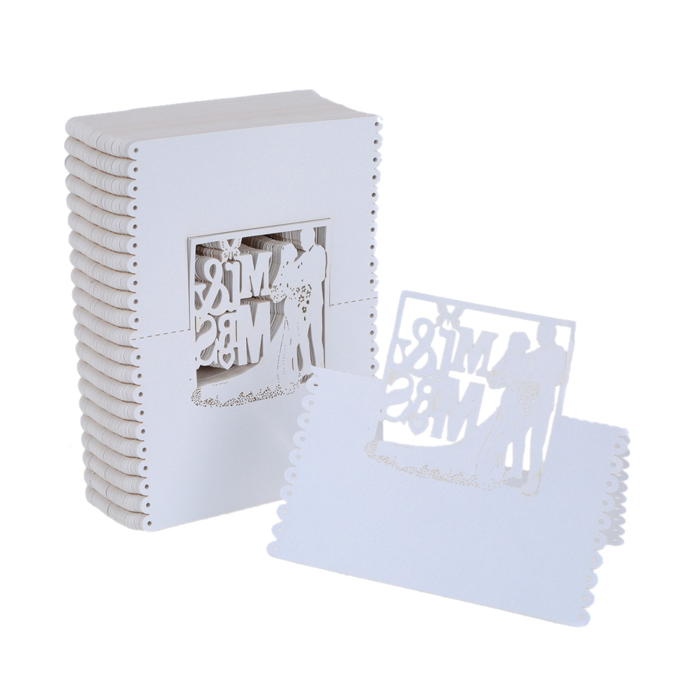 New 100pcs/Lot Mr & Mrs Table Mark Wedding Party Table Name Place Cards Favor Decor Wedding Decoration 2016 New Arrival