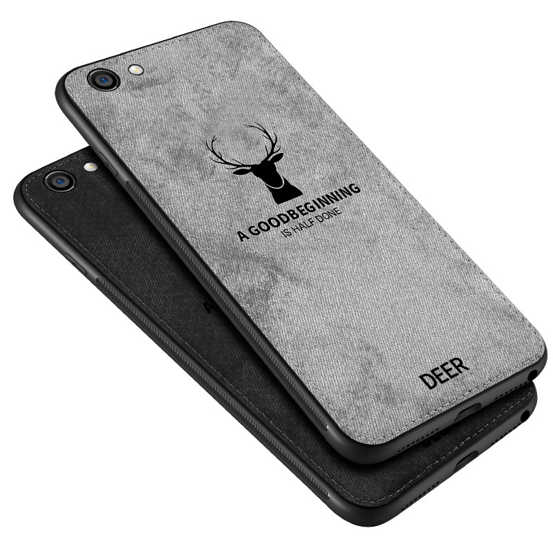 Protective Case Anti Slippery canvas and  Flexible Durable Shockproof elk deer PC Skin Case for OPPO A59