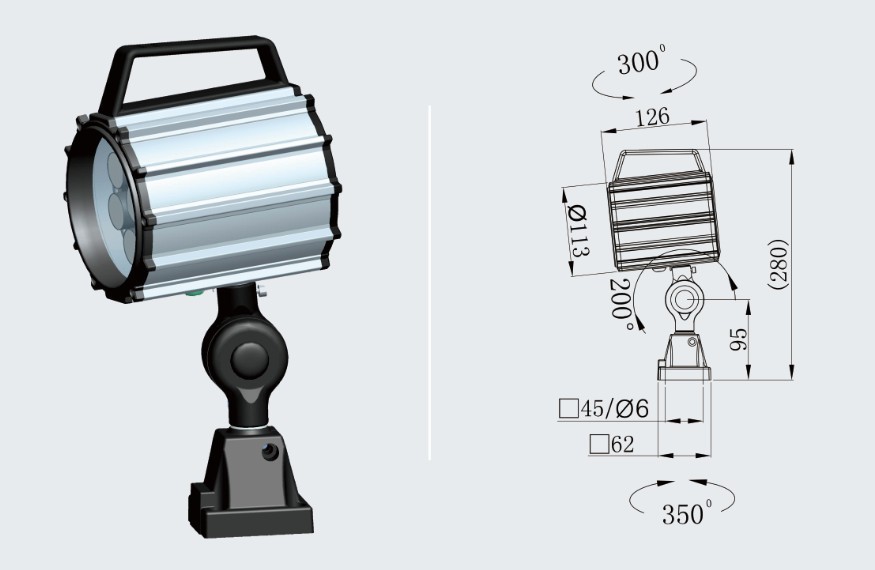 ONN M1 24V 220V IP65 7w/9.5w Waterproof short arm cob work light for CNC machine tool