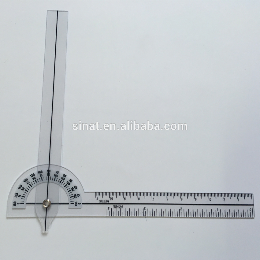 17cm plastic Finger Medical goniometer transparent Angle ruler