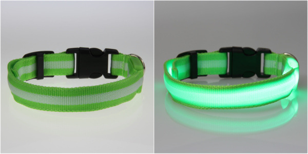 8 Color S M L Size Glow LED Dog Pet Cat Flashing Light Up Nylon Collar Night Safety Collars Supplies Products Freeshipping