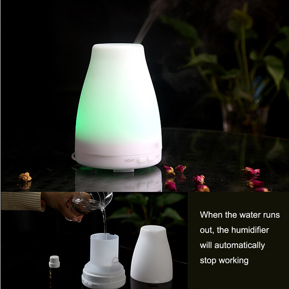 Ultrasonic Aromatherapy Essential Oil Diffuser Cool Mist Humidifier with 7 Color LED Mood Lights for Office and Bedroom