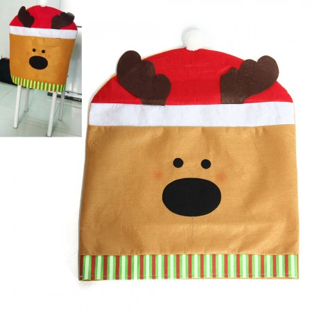 Christmas Santa Claus Dinner Chair Seat Back Cover Home Decoration Gift