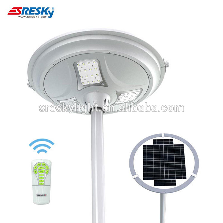 15W round solar street lamp, solar led garden light with night sensor