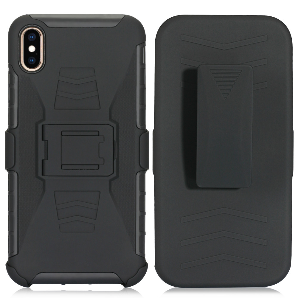 Belt Clip Holster Kickstand Shockproof Bumper Phone Case for iPhone Xs max Xr 8 plus 7 6 plus , for iPhone X Case Robot Armor