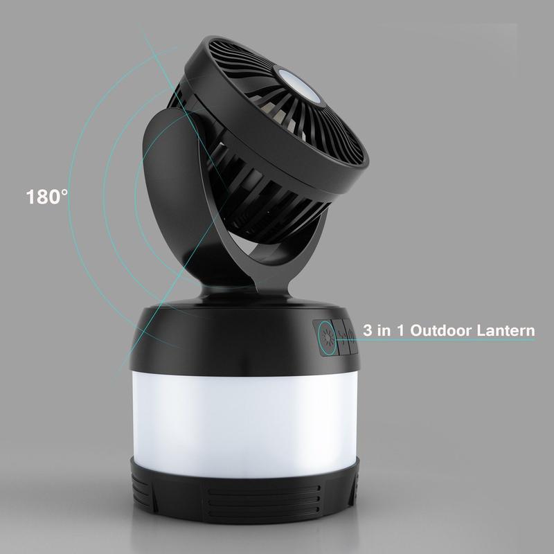 New Arrival Multi-functional 3 In 1 Mini Portable Outdoor Tent Camping LED Light Lantern With Folding Ceiling Fan