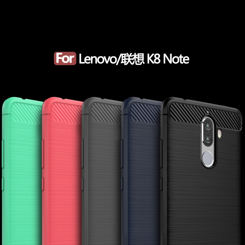 2017 New Arrival Carbon Fiber Tpu case for Lenovo K8 Note brushed tpu soft cover for Lenovo K8 plus