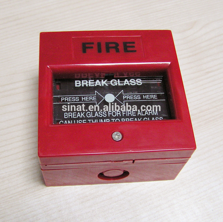 Fire break glass button for fire alarm system