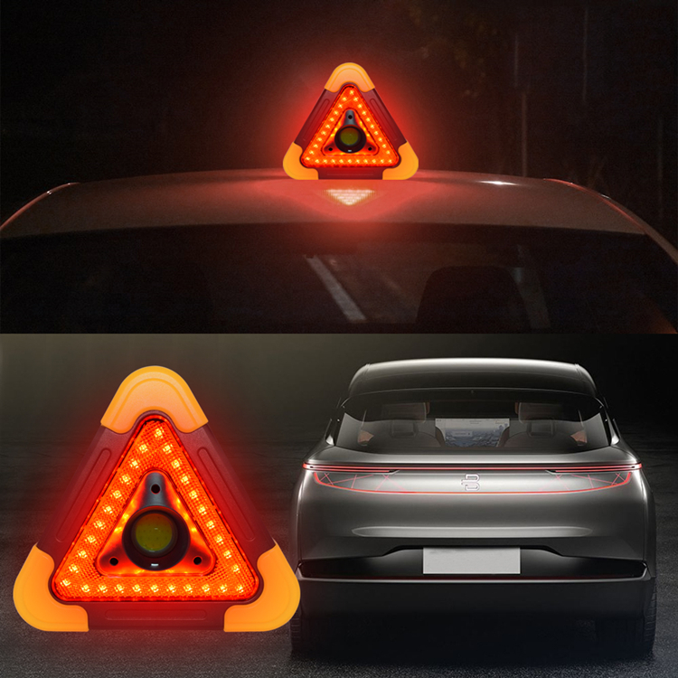 Well selling road flare led safety flare COB+30LED triangle warning light emergency safe warning light with hook