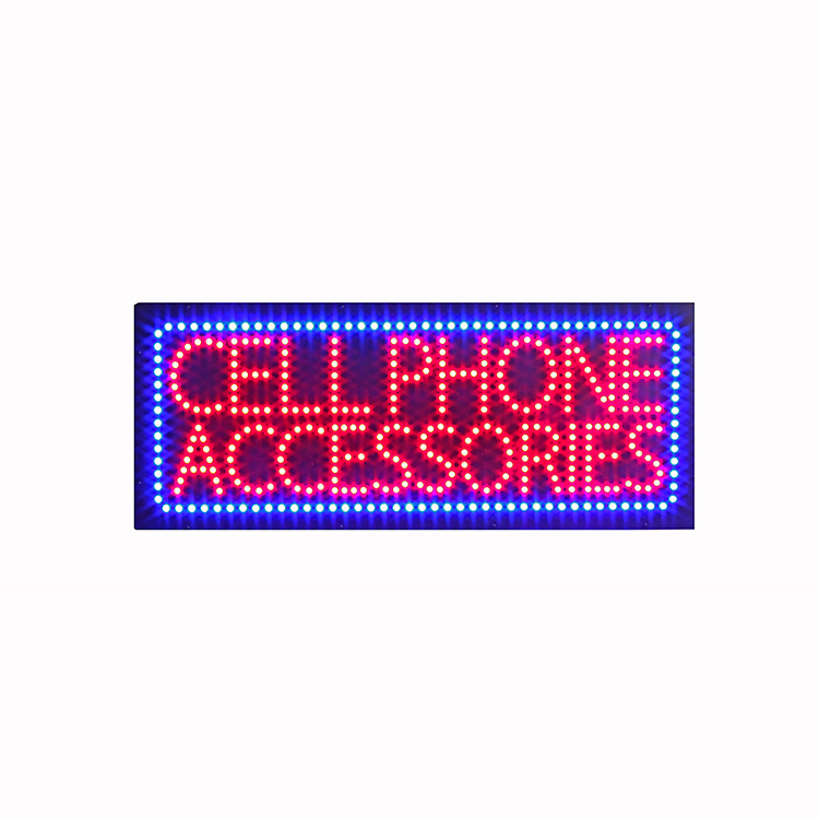 Hidly 13*32 Inch Cellphone Accessories LED Open Sign, Business Shop Advertising Animated Display Billboard