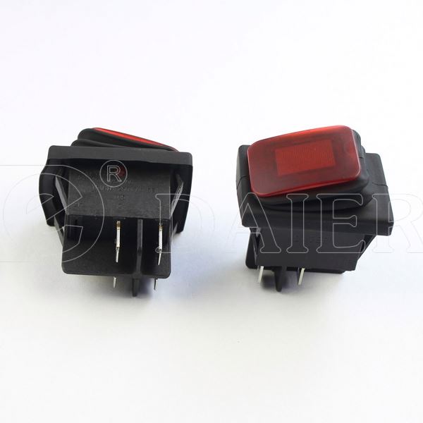 12 Volt DPST 4 Terminals 2 Position ON OFF Rocker Switch Snap In