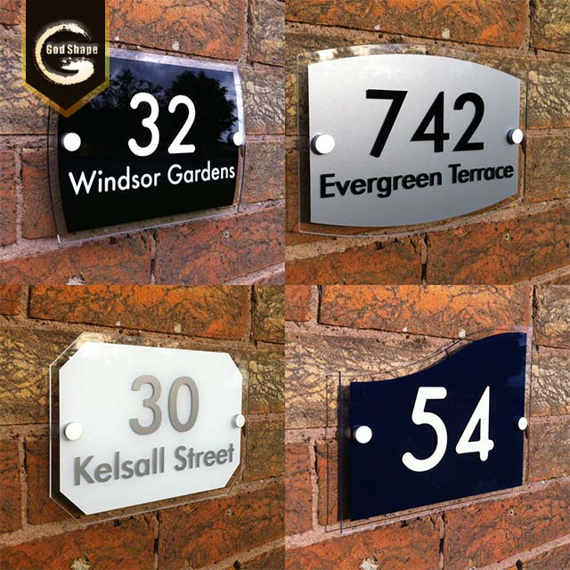 Customize modern design house sign number sign plate