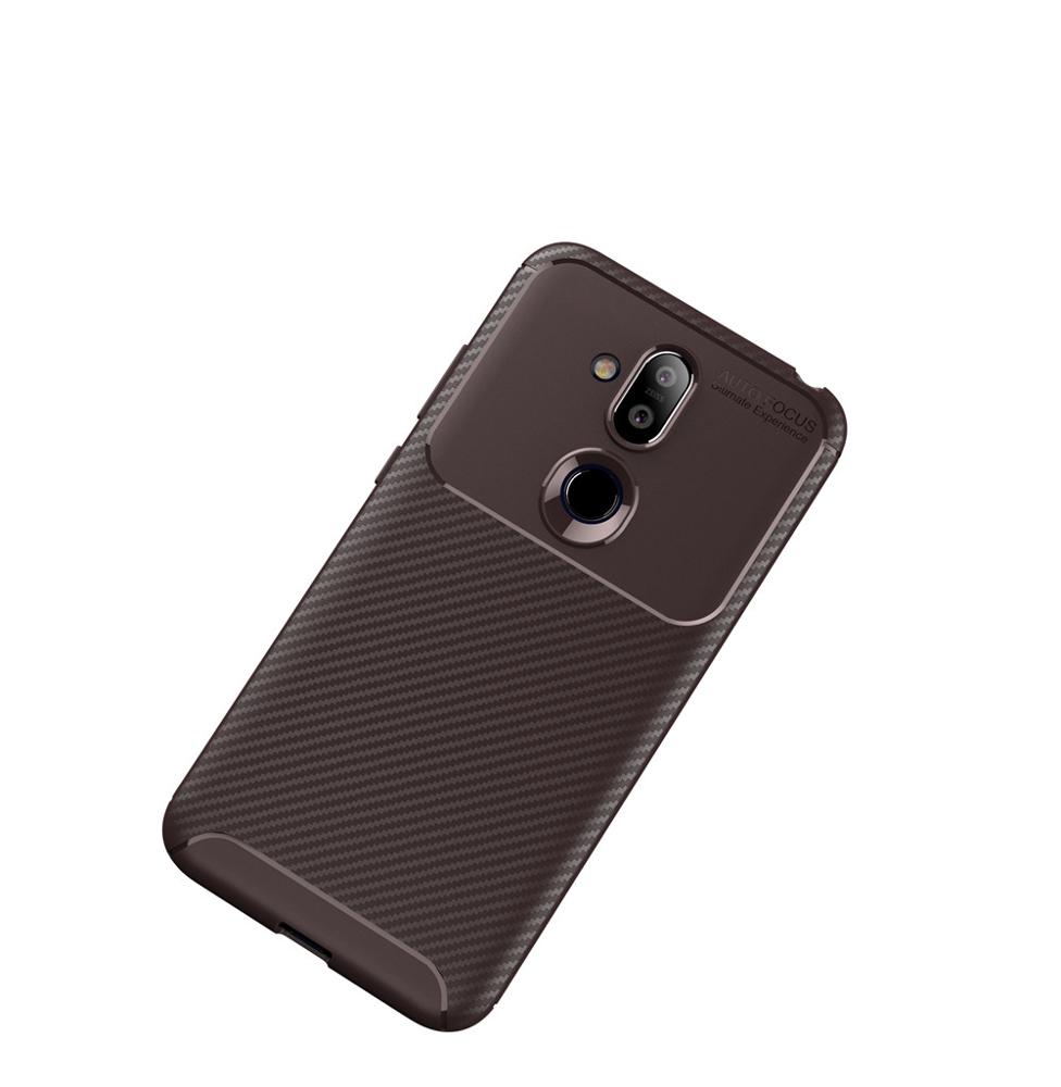 Carbon Fiber 360 Protective phone case For Nokia X7 TPU Silicone back cover case
