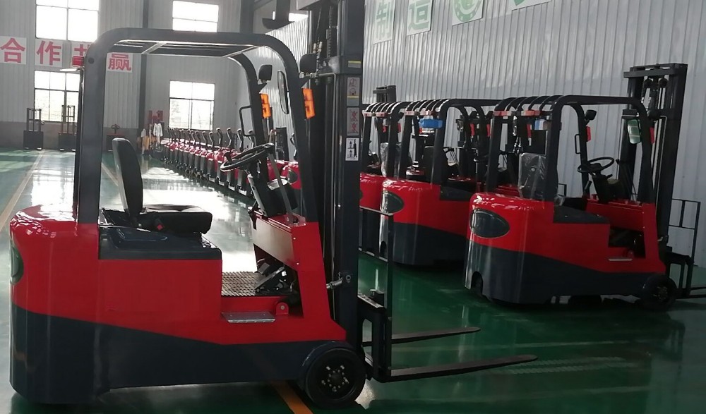 AC DC electric powered pallet stacker with hydraulic  operation