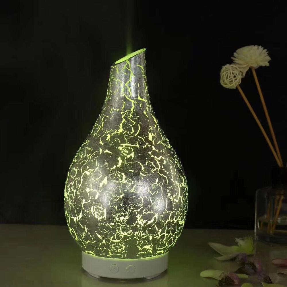 Essential Oil Diffuser Aromatherapy Diffuser for Therapeutic Oils - Ultrasonic 3D Glass Vase Cover & LED Light Display