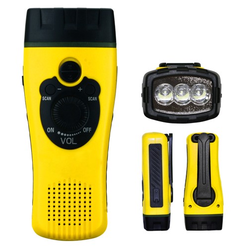 Dynamo Rechargeable FM Radio Receiver with Flashlight